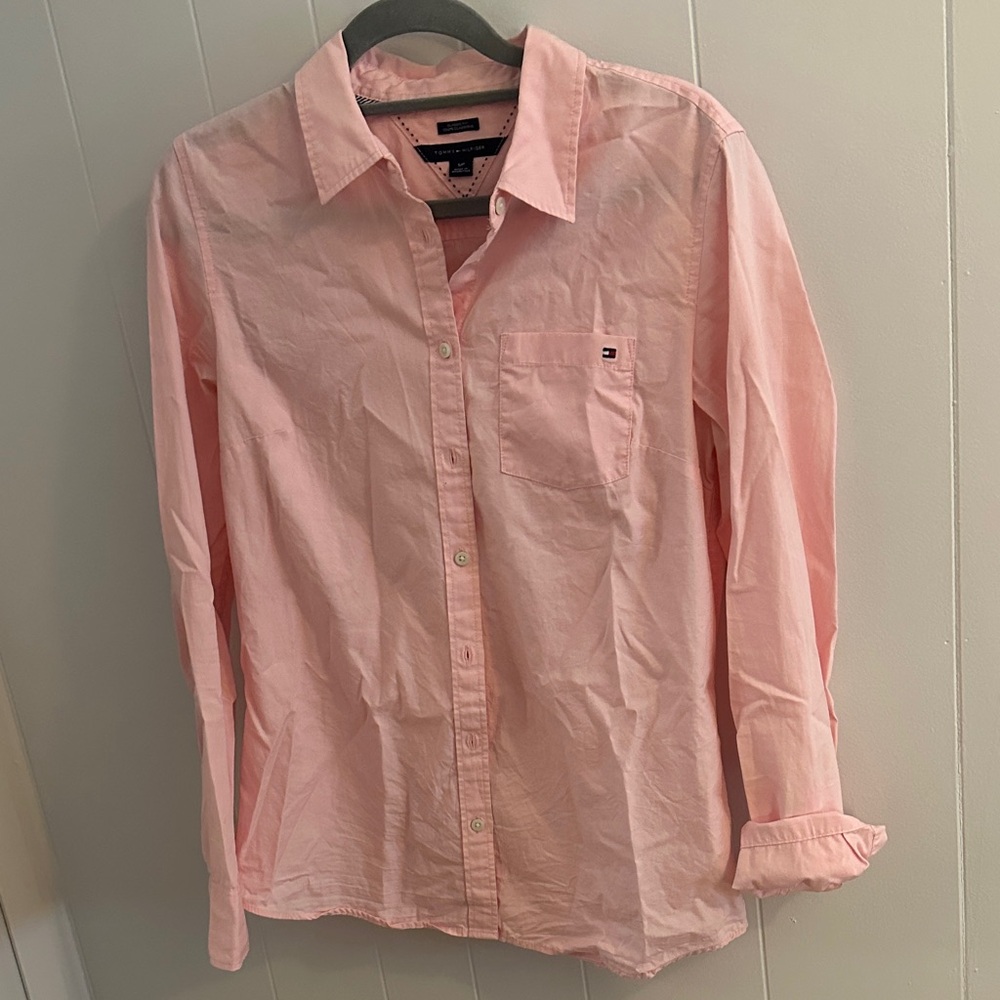 Tommy Hilfiger Men's Light Pink Button Down Shirt